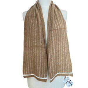 ExOfficio Irresistible Chenille Feather Fleece Scarf Camel Tan Ribbed Travel